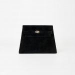 Hermès Vintage Kelly Doblis Noir Soirée Enveloppe Saclàb Front