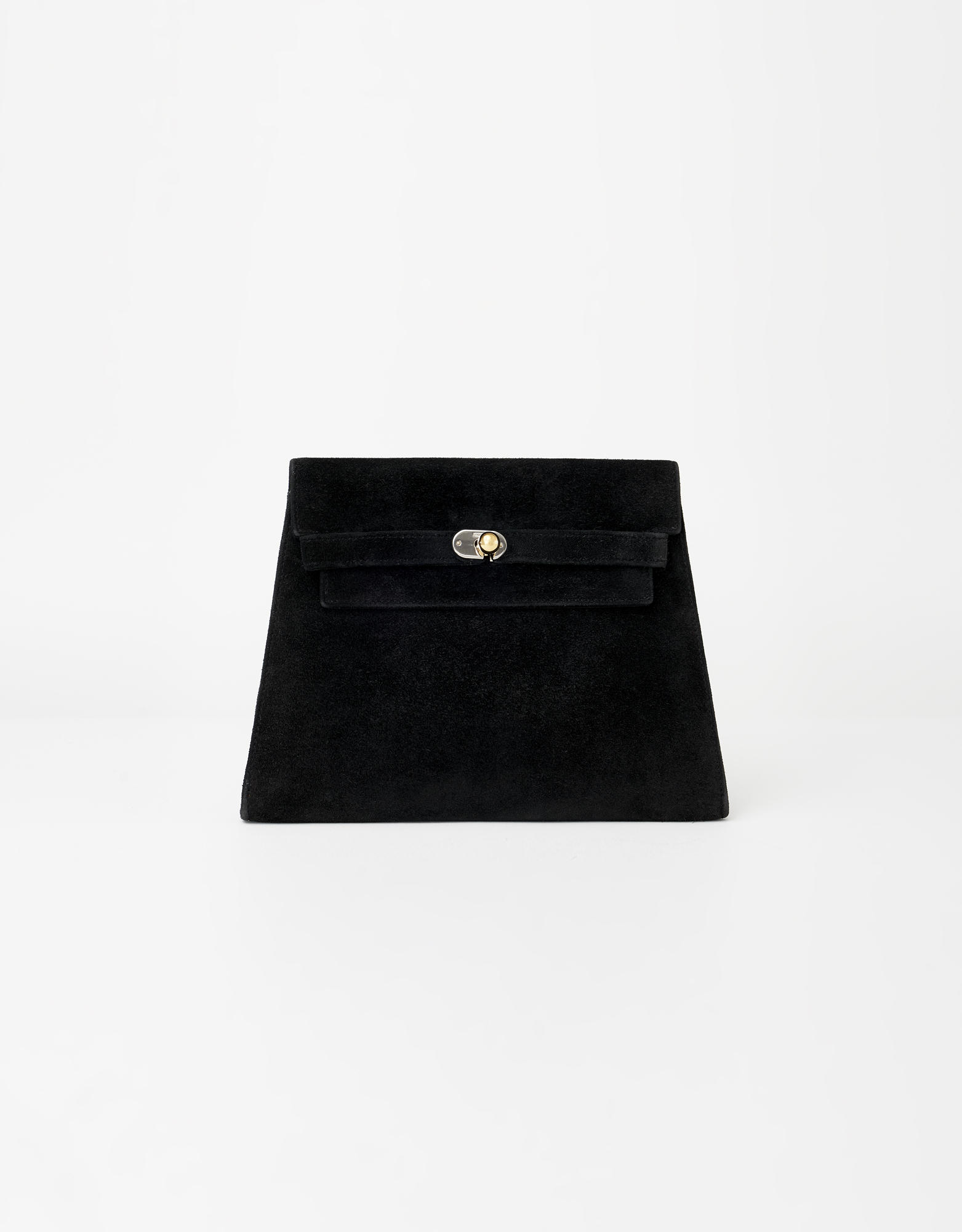 Hermès Vintage Kelly Doblis Noir Soirée Enveloppe Saclàb Front