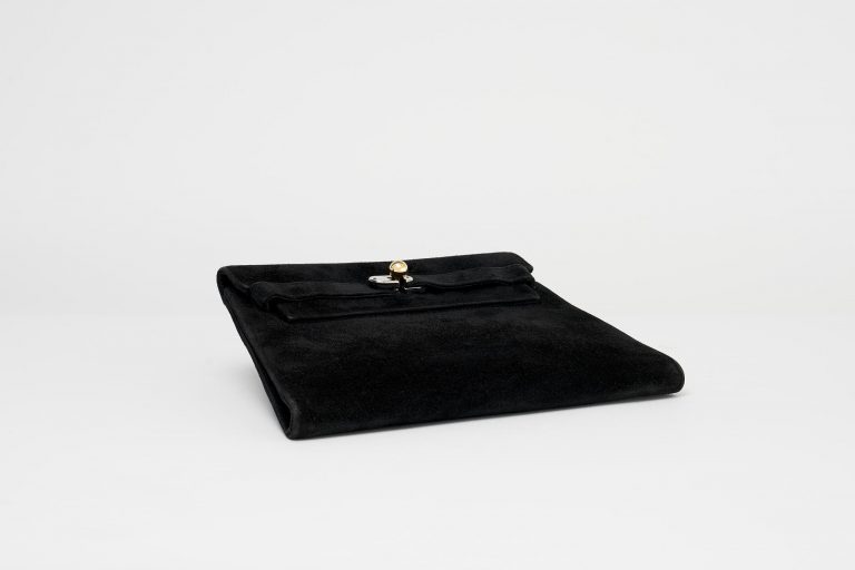 Hermès Vintage Kelly Doblis Noir Evening Envelope Saclàb Bottom