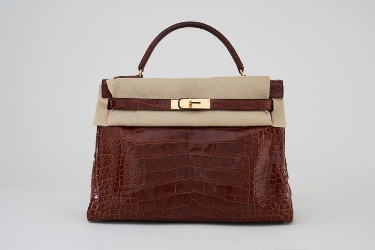 Hermès Kelly 32 Alligator Etrusker Saclàb Filzschutz