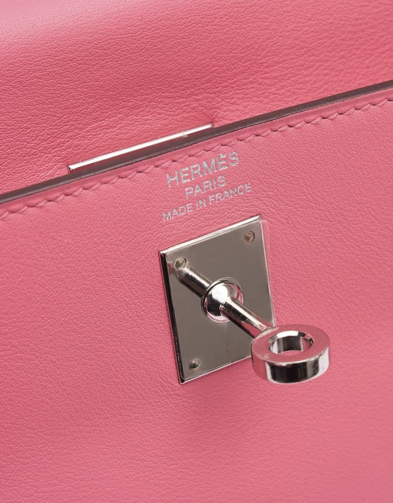 Hermes Kelly 25 Swift Rose Azalee Saclàb Logo