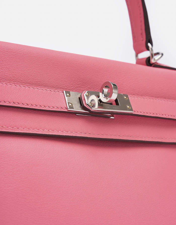 Hermes Kelly 25 Swift Rose Azalee Saclàb Hardware