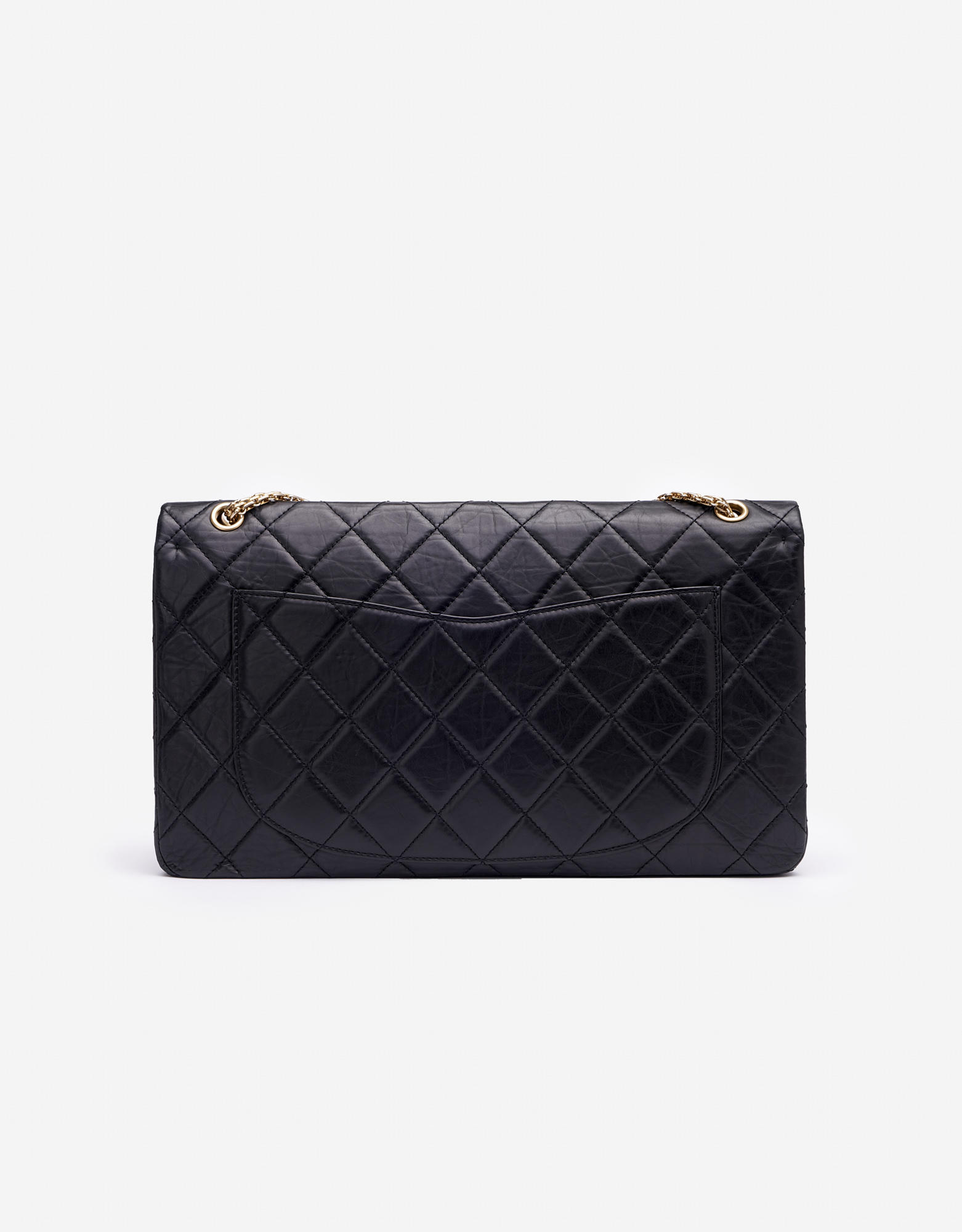 Chanel Timeless Classic 2.55 Jumbo Double Flap Bag in Black