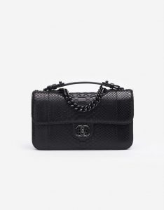 Chanel Timeless Jumbo Python So Black Saclab