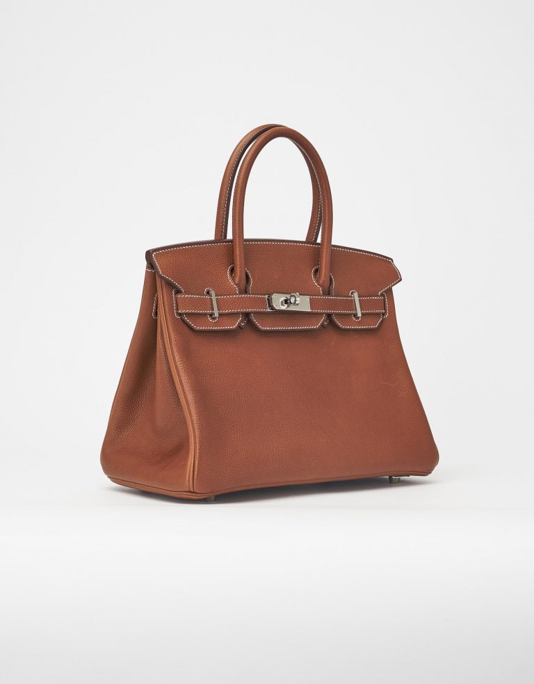 Hermès Birkin 30 Fauve Barenia Faubourg Saclàb Luxury Vintage Side