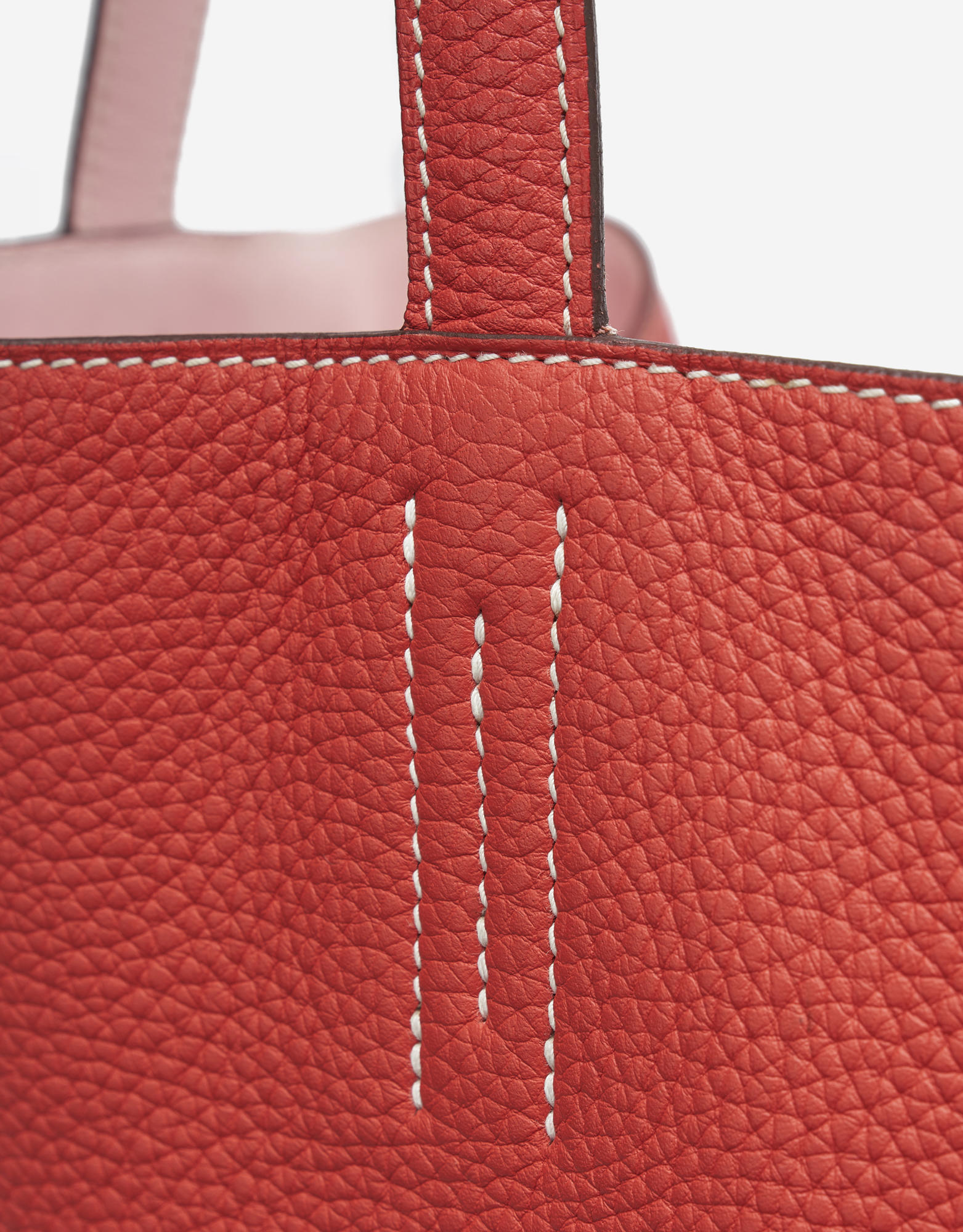 Hermès Sense Double 45 SIKKIM ROSE SAKURA CLÉMENCE ROUGE PIVOINE Saclàb Detail Stitching