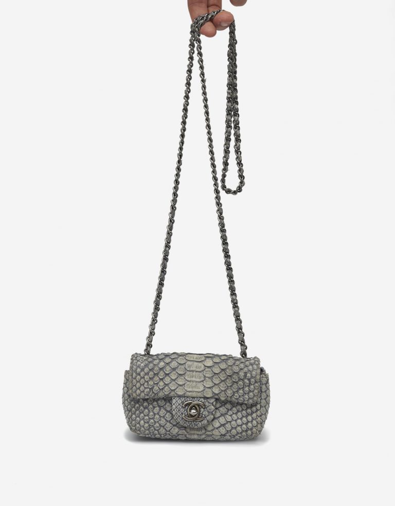 Chanel Timeless Extra Mini Python Dusty Blue Saclàb