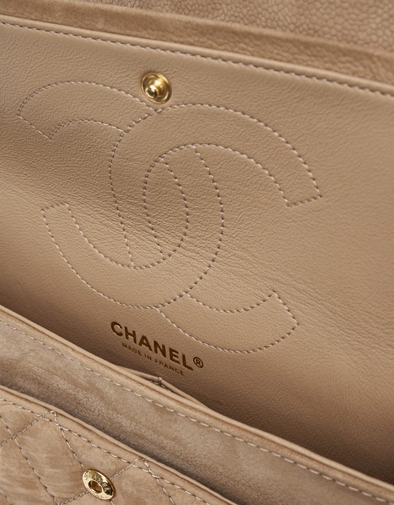 Chanel 2.55 Suede Nude Size 226 | SACLÀB