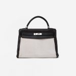 17 Hermes Kelly 32 Toile Beige Fjord Café