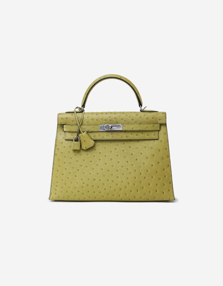 Hermès Kelly 32 Strauß Kiwi Saclàb Front