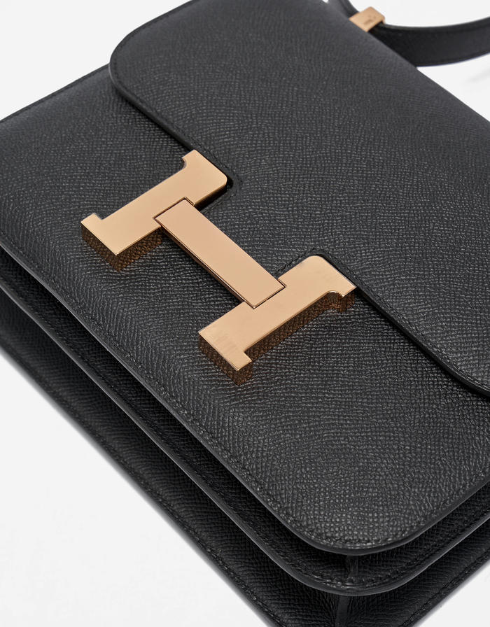 hermes constance 24 black epsom rose gold