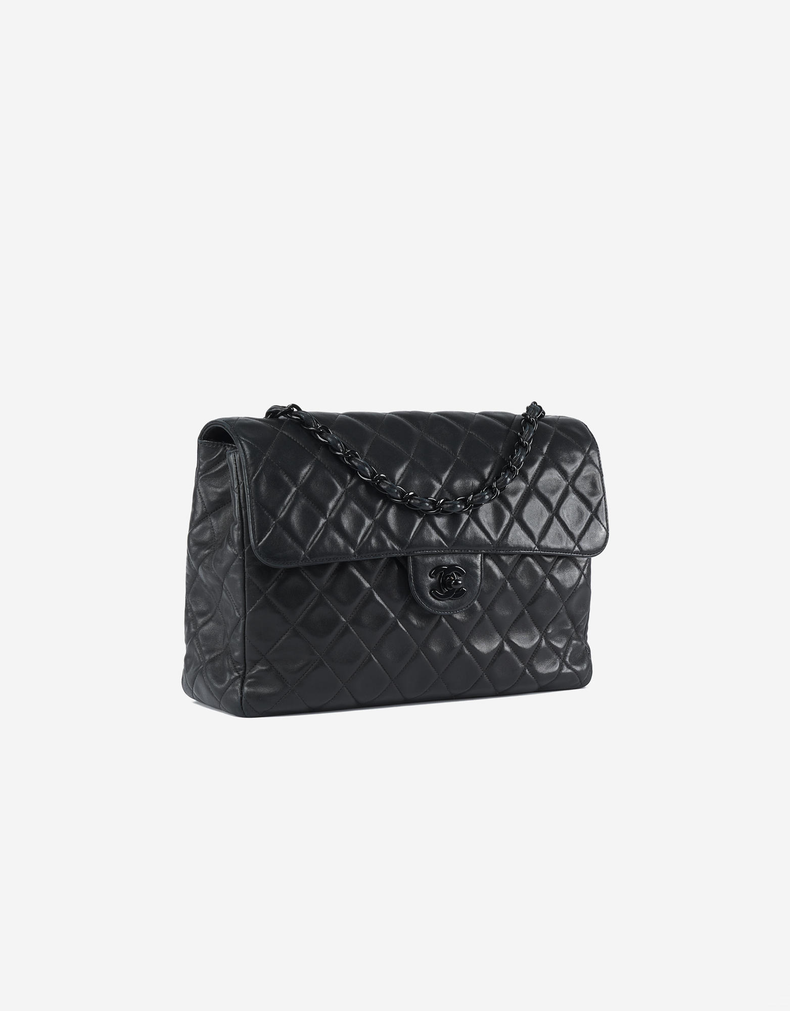 Chanel Timeless Jumbo So Black Lamb Leather Bag
