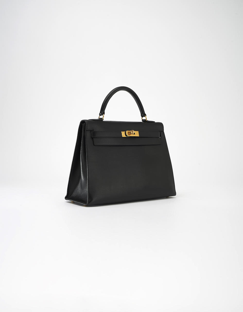Hermes Birkin Handbag Noir Box Calf With Gold Hardware 40 at