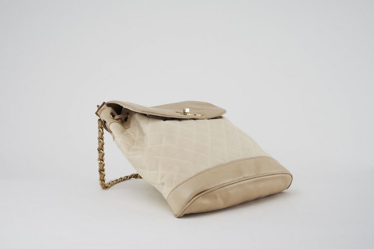 Chanel Market Bag Beige Canvas Saclàb Bottom