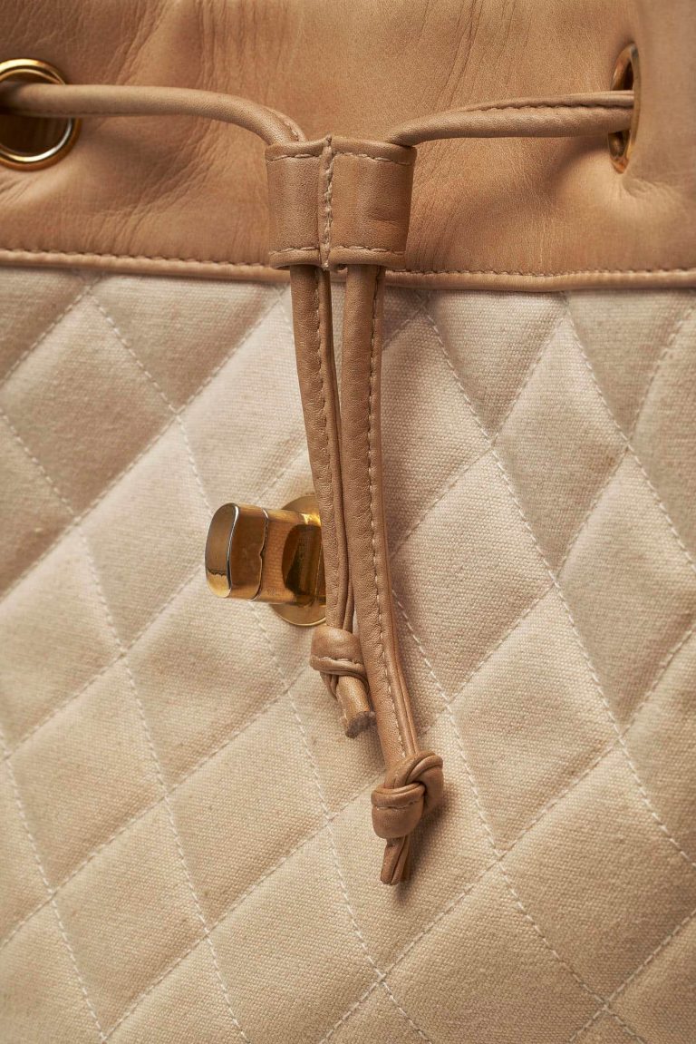 Chanel Market Bag Beige Canvas Saclàb Strap