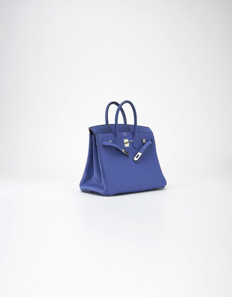 56 Hermès Birkin 25 Togo Bleu Zanzibar Saclab Side