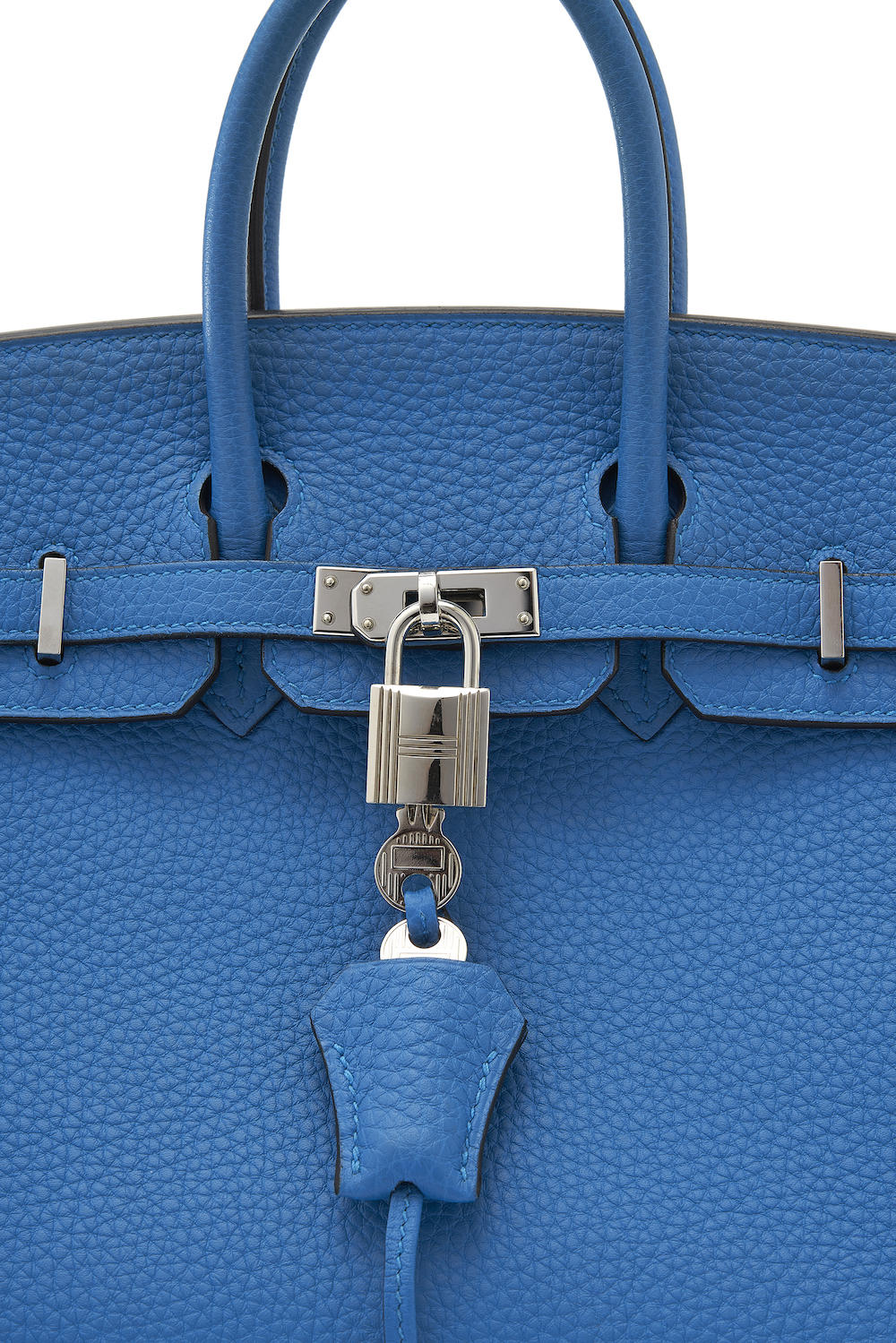 HERMES Picotin Lock PM Hand bag Taurillon Clemence leather Blue zanzibar  Used