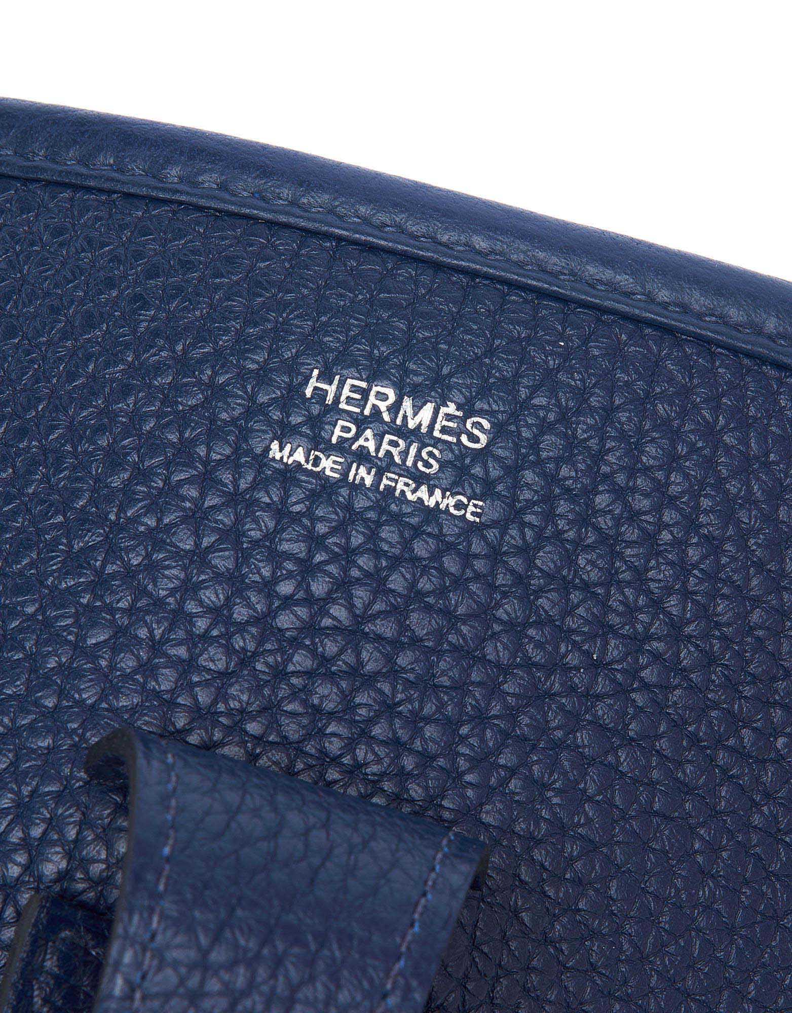 Hermès HERMES BAG EVELYNE III 33 Dark blue Leather ref.166358