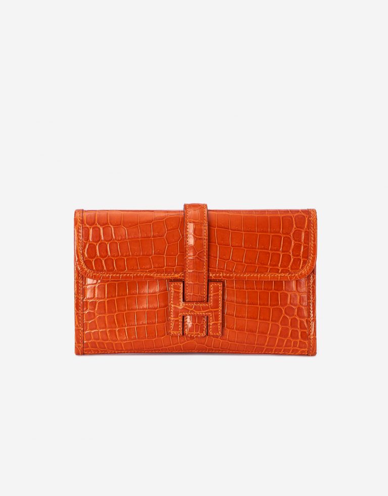 Hermes Jige 20 Niloticus Crocodile Orange Saclàb Front