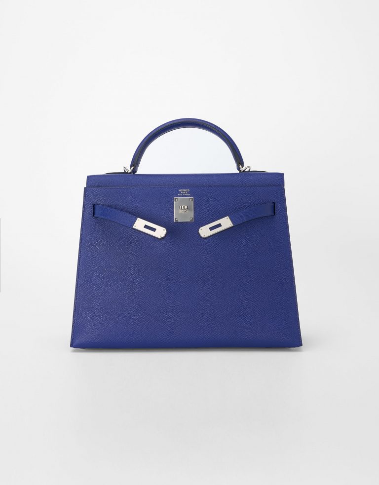 Hermes Kelly 32 Epsom Bleu Encre Saclàb Filzschutz