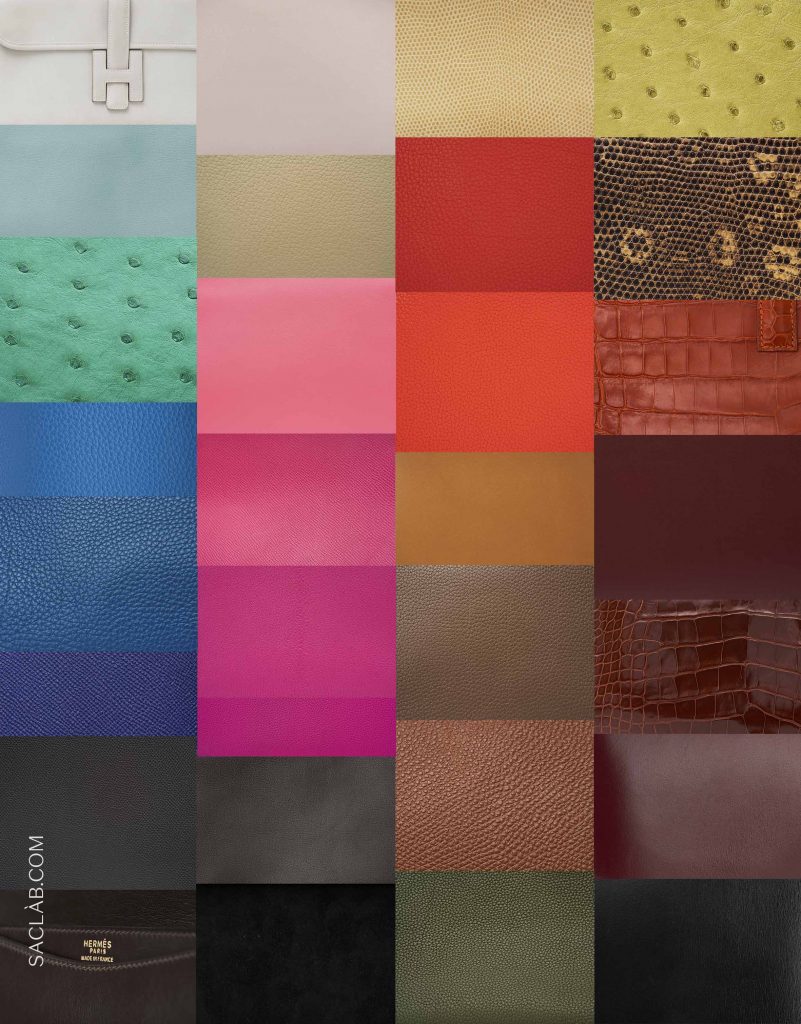 Eine Auswahl der Hermès-Farben auf saclab.com