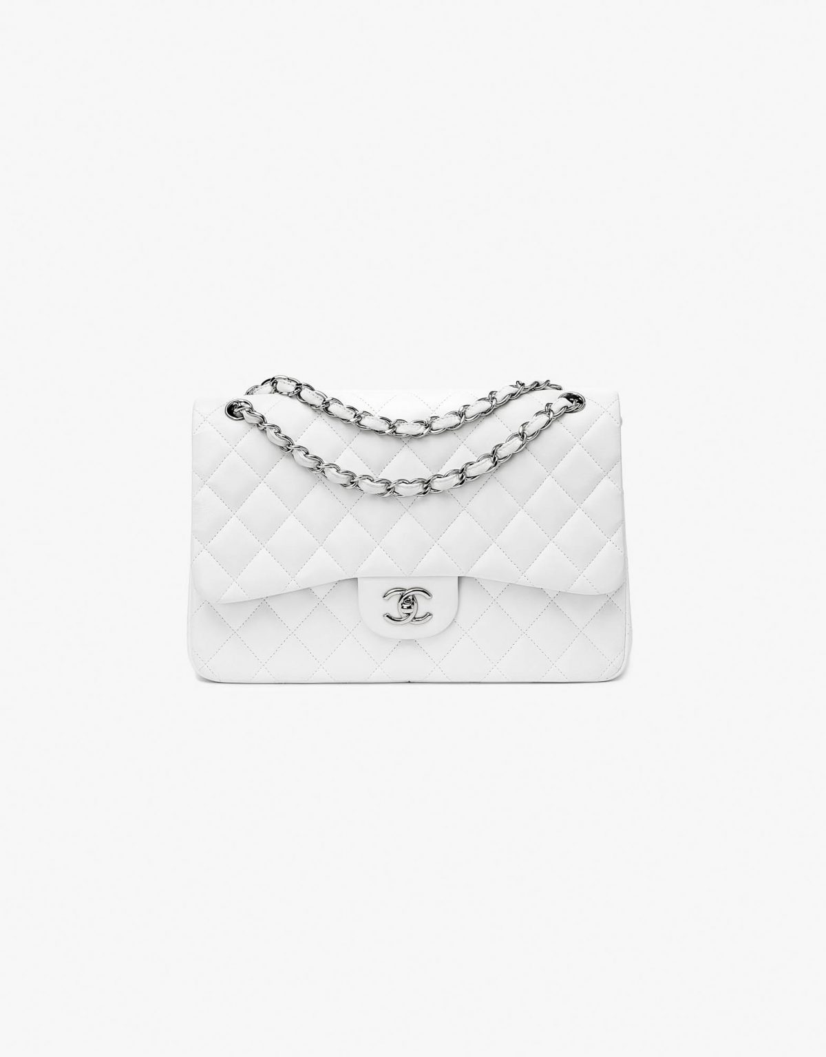 Chanel Timeless Double Flap Jumbo Lambskin White SACLÀB