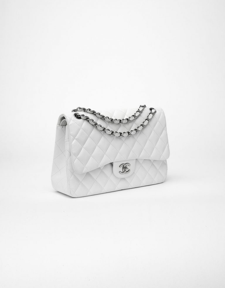 Chanel Jumbo Double Flap White Saclab Side