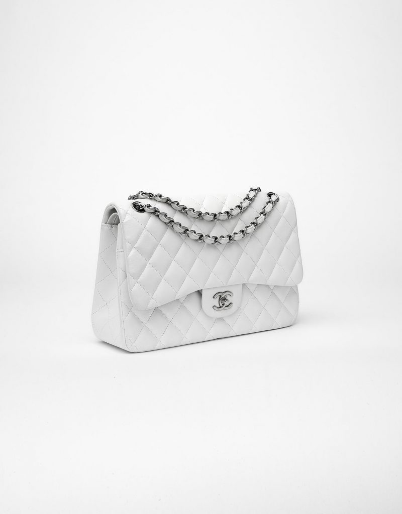 Chanel Timeless Double Flap Jumbo Lambskin White SACLÀB