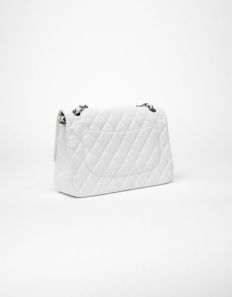 Chanel Timeless Double Flap Jumbo Lambskin White SACLÀB