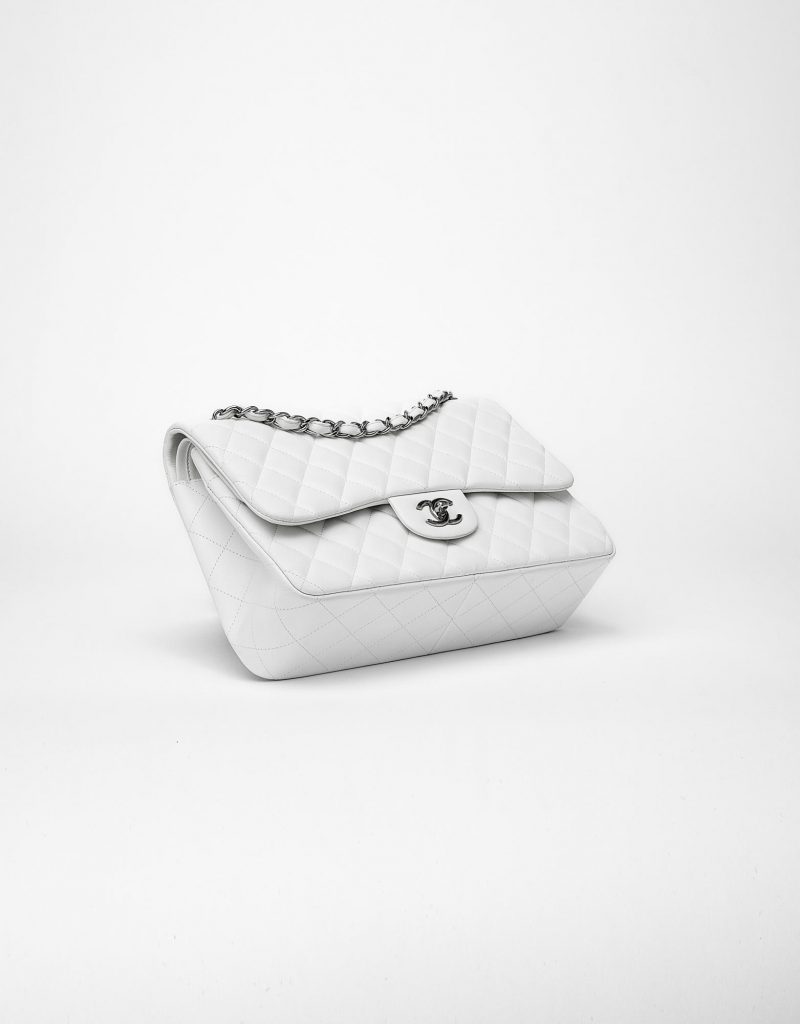 Chanel Timeless Double Flap Jumbo Lambskin White SACLÀB