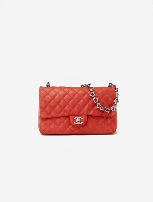 Chanel Single à rabat Sac Valentine Orange Saclàb