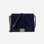 Chanel Boy Bag Calfskin Metallic Dark Blue Saclàb