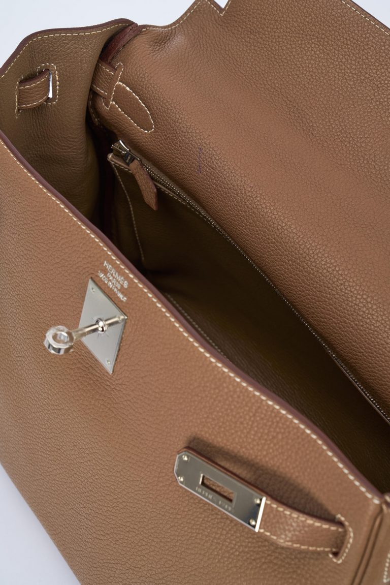 Hermes Kelly 35 Togo Etoupe Saclàb Inside