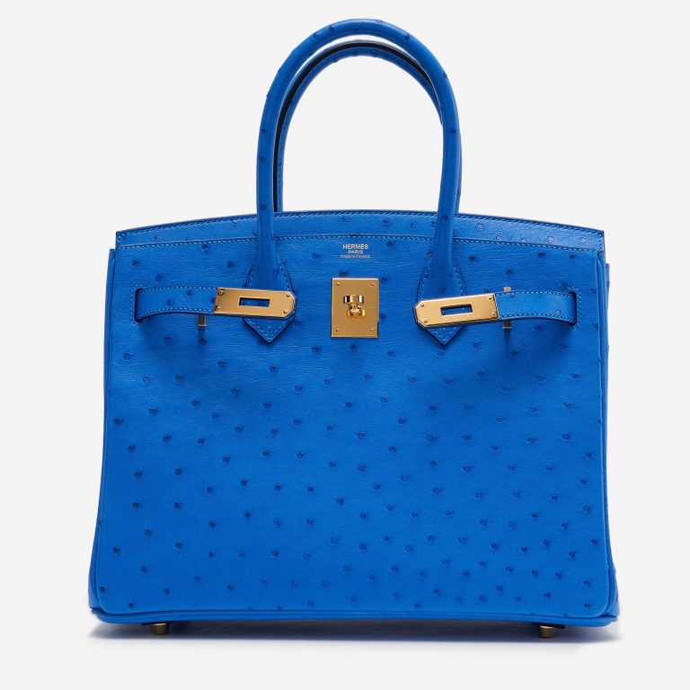 Hermès Birkin 30 Ostrich Bleuet Saclàb