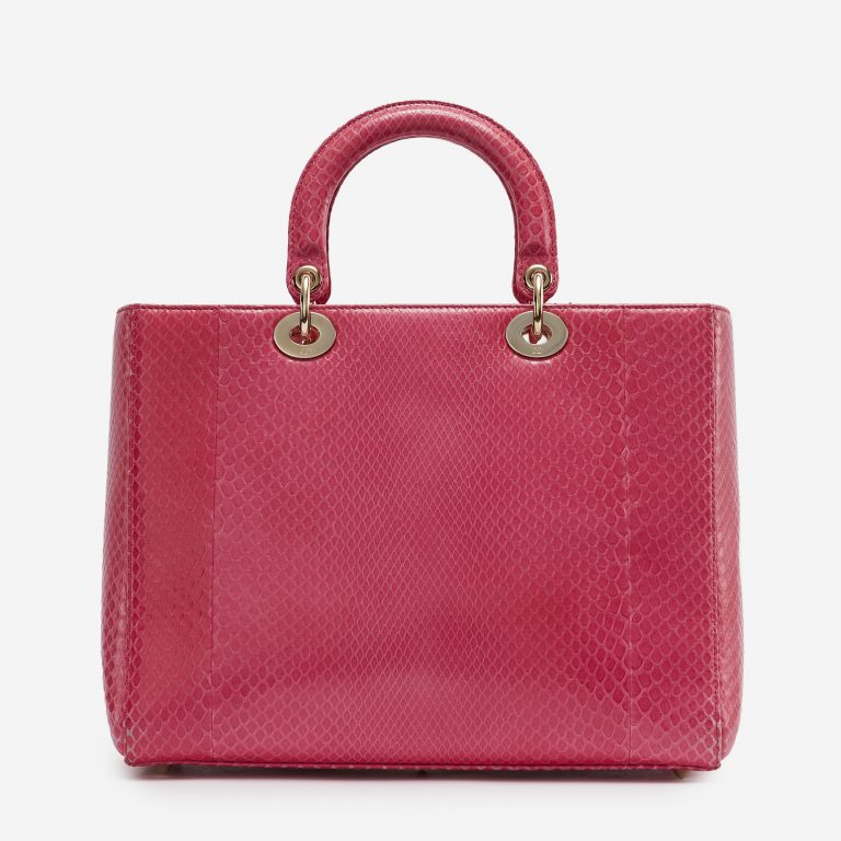 Dior Lady Large Python Pink