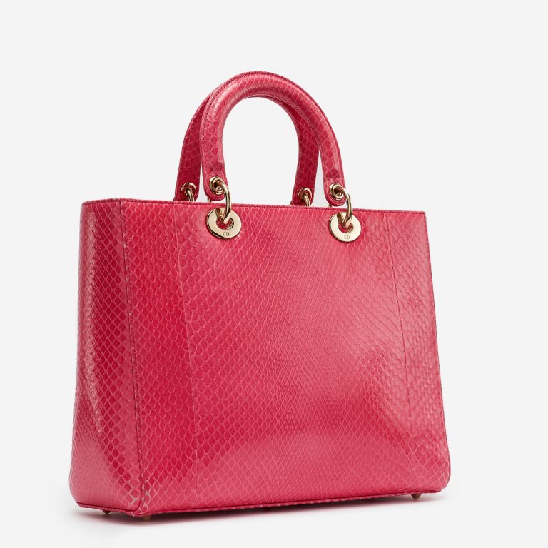 Dior Lady Large Python Pink