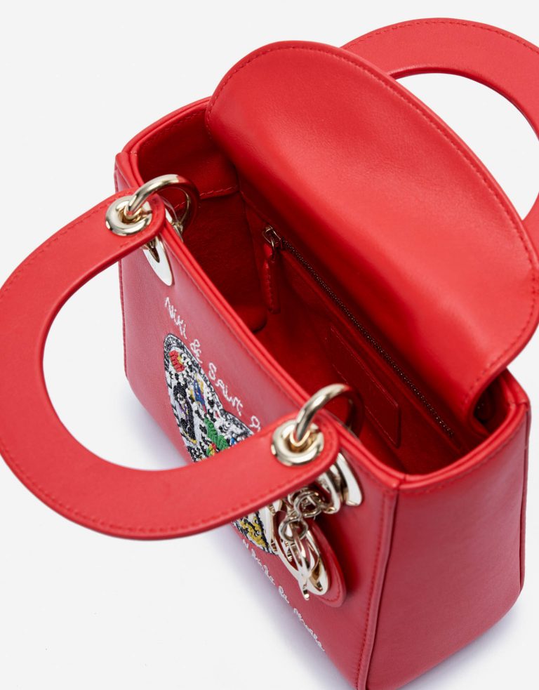 Pre-owned Dior bag Lady Mini Calf Red Red | Sell your designer bag on Saclab.com