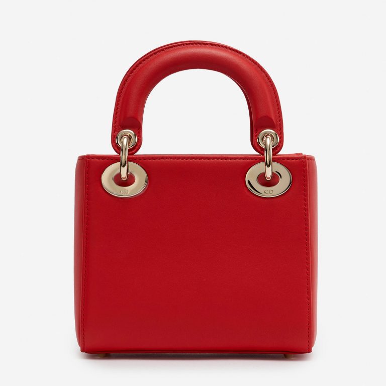 Pre-owned Dior bag Lady Mini Calf Red Red | Sell your designer bag on Saclab.com