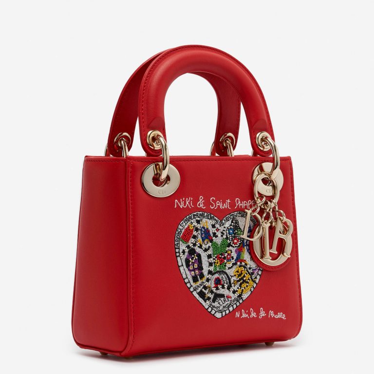 Pre-owned Dior bag Lady Mini Calf Red Red | Sell your designer bag on Saclab.com