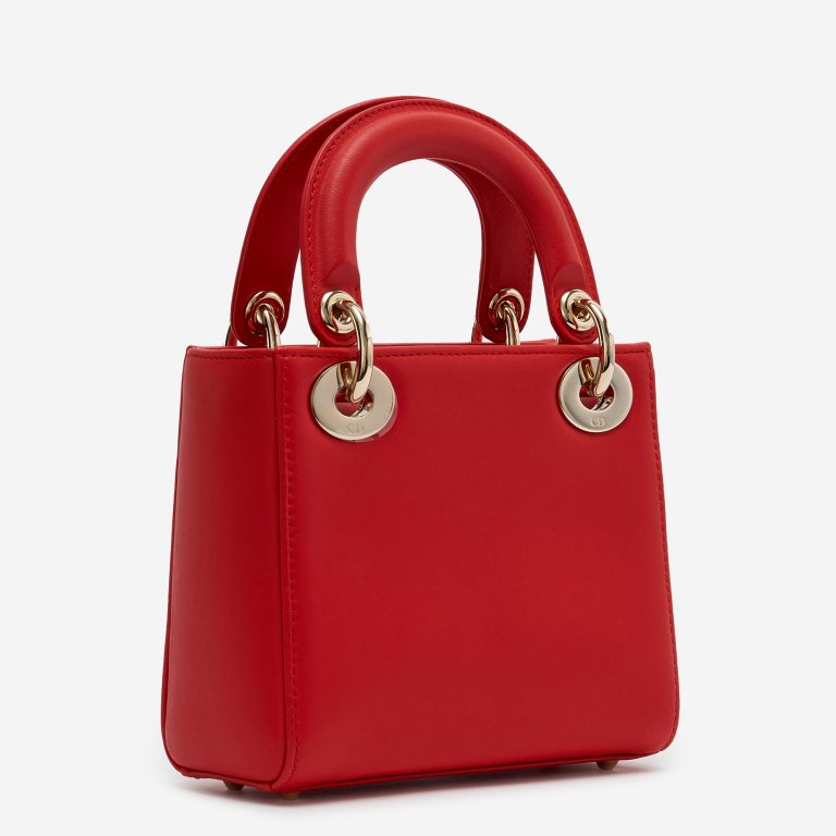 Pre-owned Dior bag Lady Mini Calf Red Red | Sell your designer bag on Saclab.com