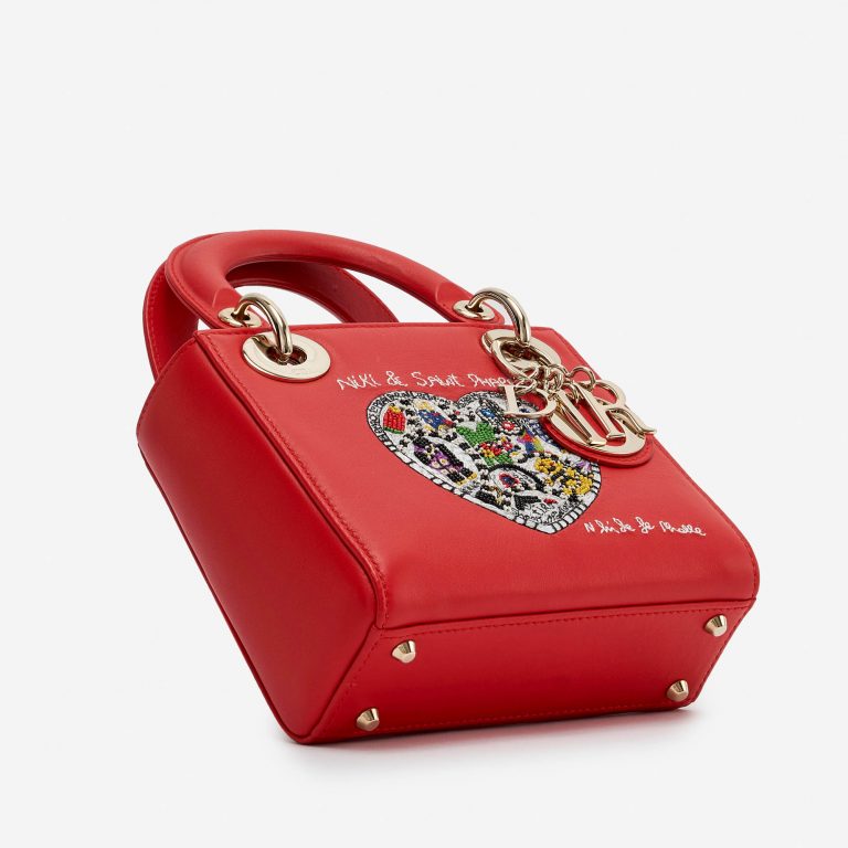 Pre-owned Dior bag Lady Mini Calf Red Red | Sell your designer bag on Saclab.com