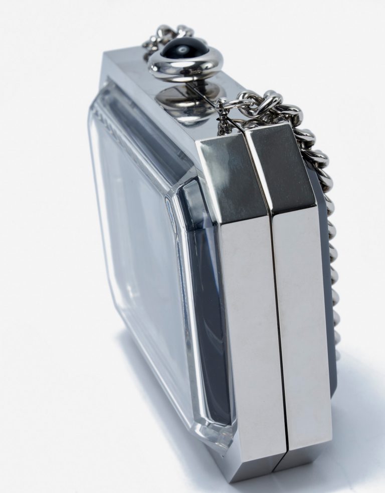 Pre-owned Chanel bag Première Minaudière Uni Metal Plexiglass Black Silver Black | Sell your designer bag on Saclab.com