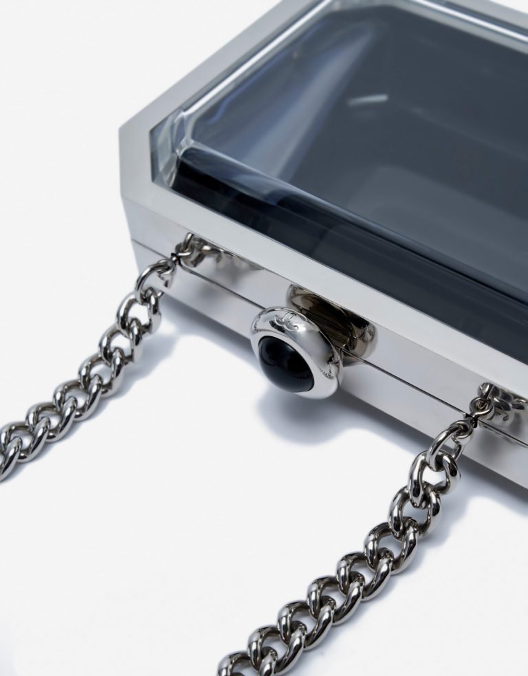 Pre-owned Chanel bag Première Minaudière Uni Metal Plexiglass Black Silver Black | Sell your designer bag on Saclab.com