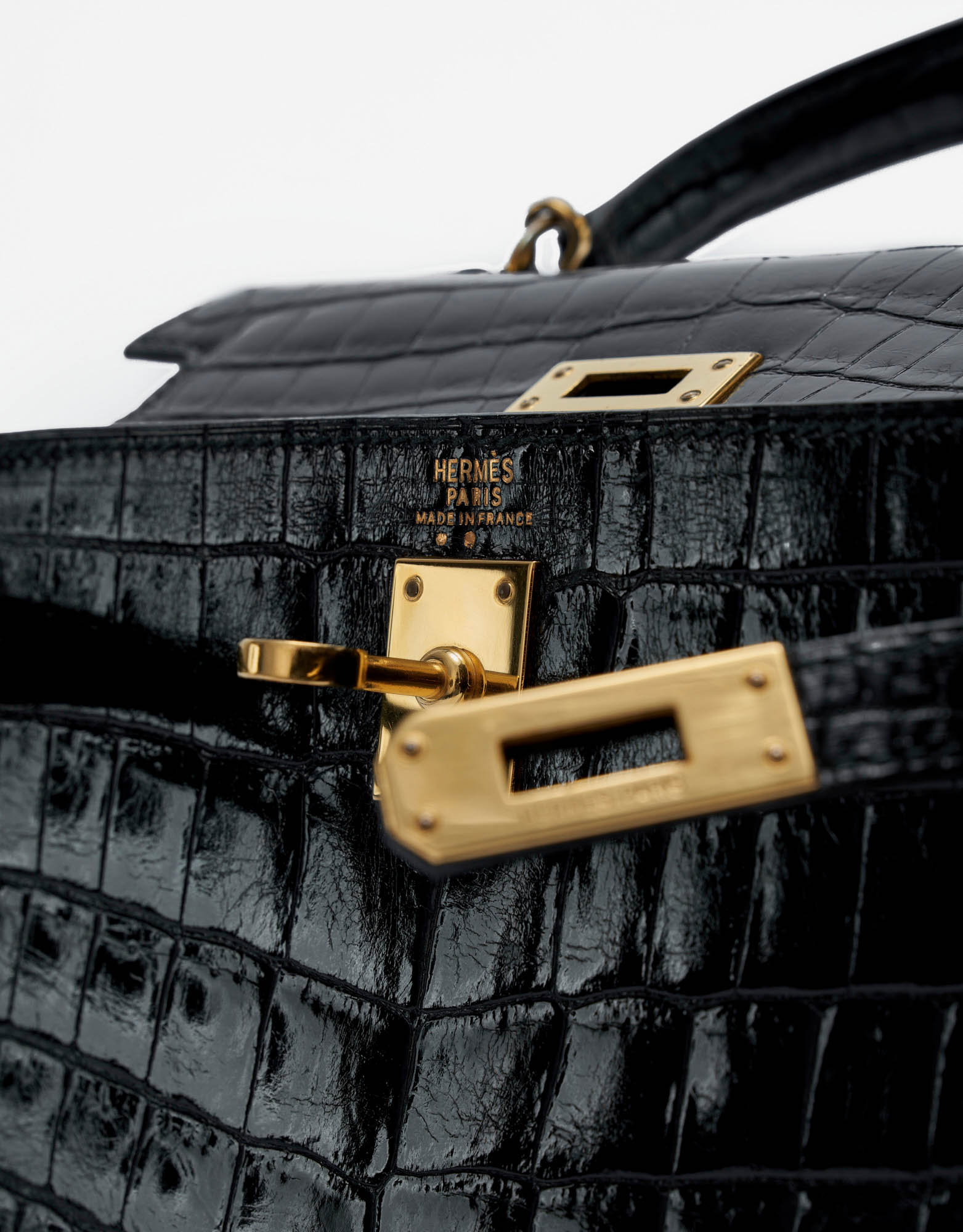Hermès Kelly Mini 20 Crocodile Black Vintage
