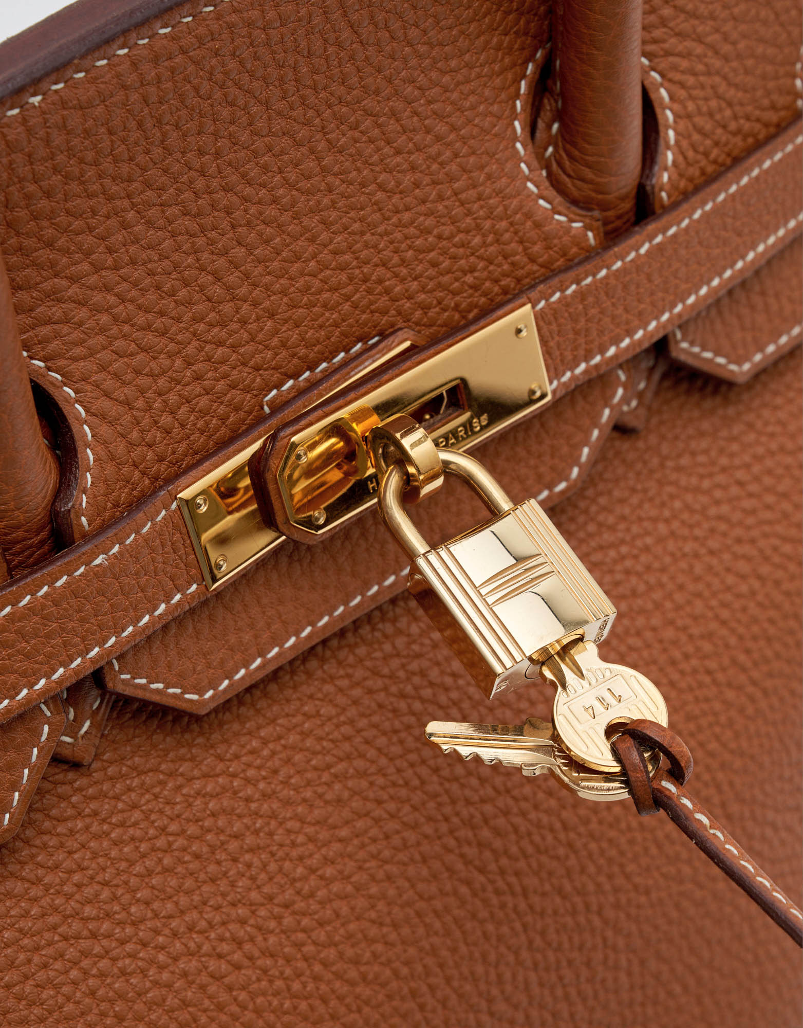HERMES Gold camel Swift leather BIRKIN 35 Bag