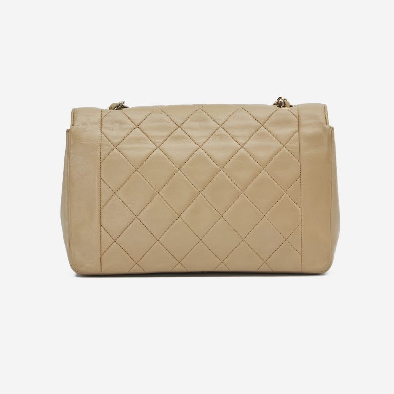 Chanel Diana mittelgroße Tasche Lammleder Beige 