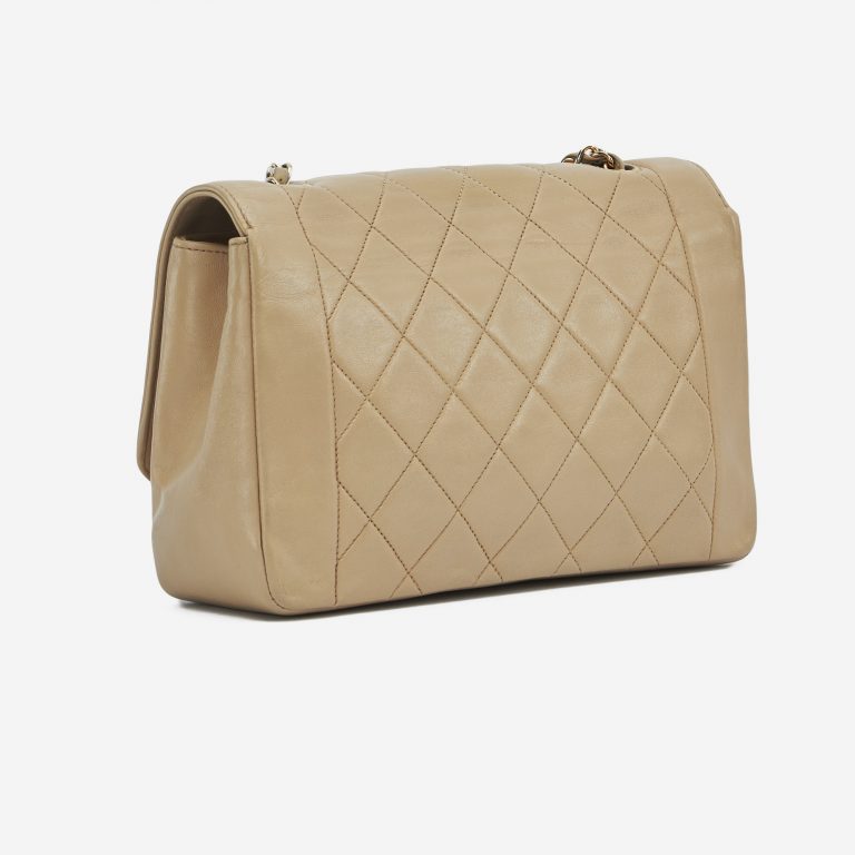 Chanel Diana mittelgroße Tasche Lammleder Beige 