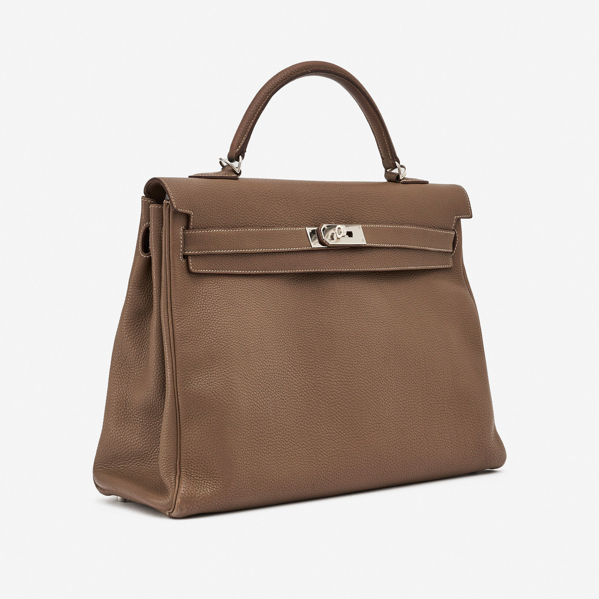 Gebrauchte Hermès Tasche Kelly 40 Clemence Etoupe Beige, Braun | Verkaufen Sie Ihre Designer-Tasche auf Saclab.com