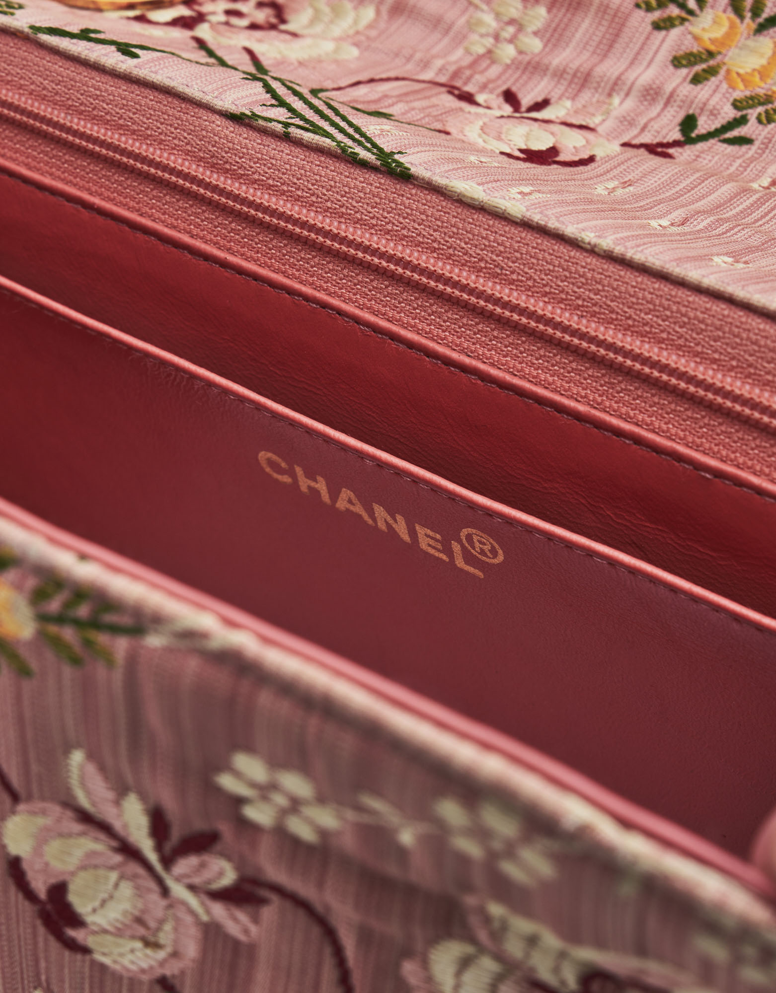 Chanel Timeless Jumbo Brocade Rose Silk Limited Edition