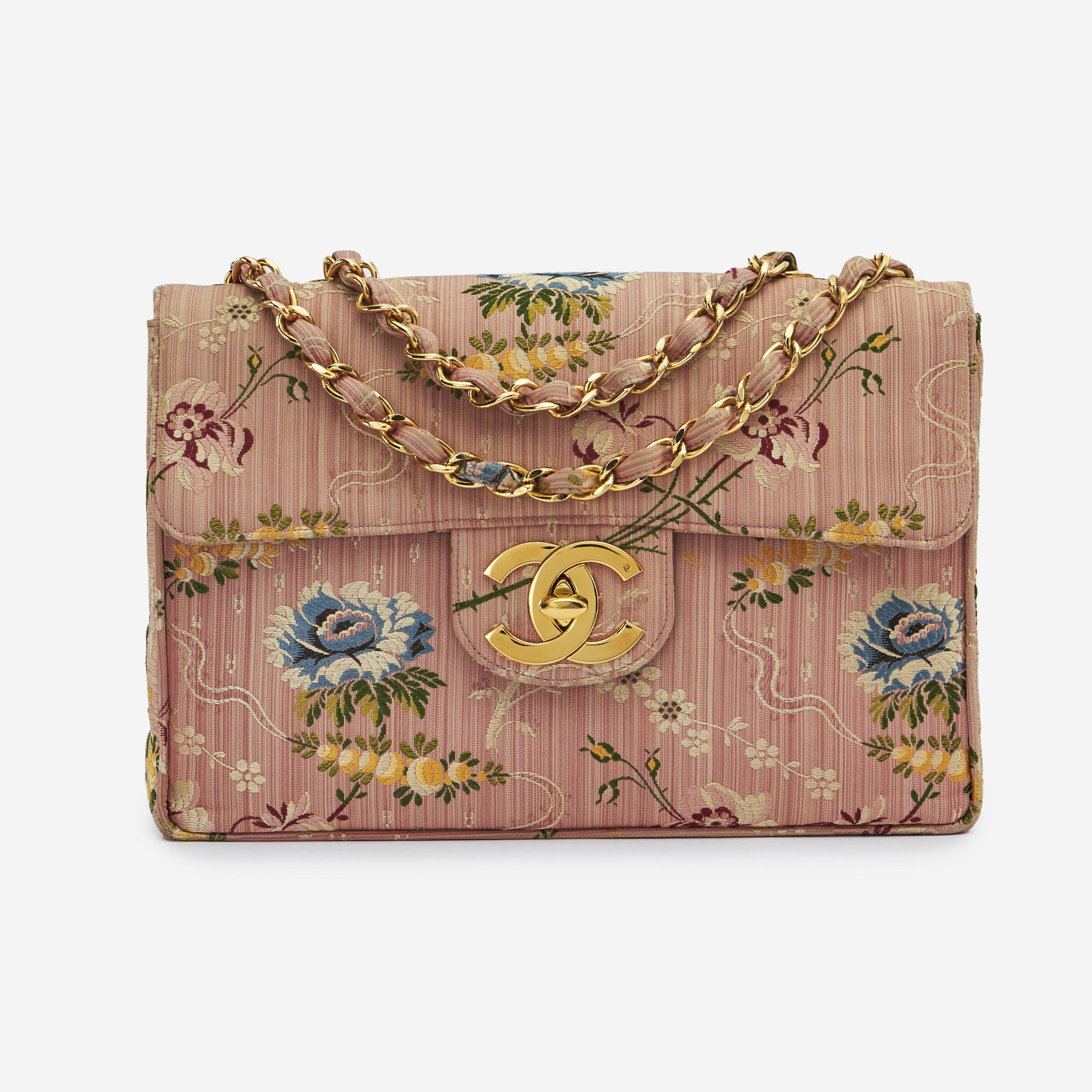 Gebrauchte Chanel Tasche Timeless Jumbo Brokat Seide Rose Gold, Rose | Verkaufen Sie Ihre Designer-Tasche auf Saclab.com